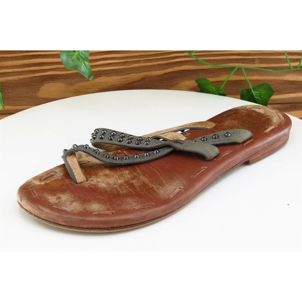 Matt Bernson Sz 8 M Brown Flip Flop Leather Women Sandals